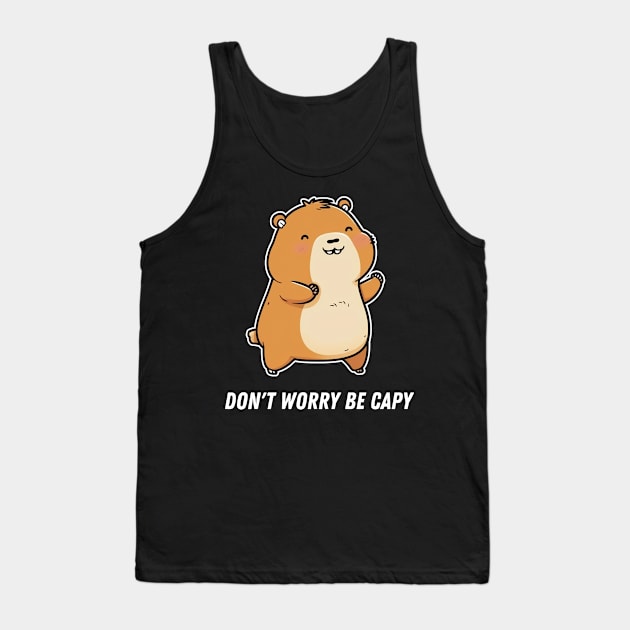 Don't Worry Be Capybara Puns Kids Rodent Kawaii Tank Top by JB.Collection